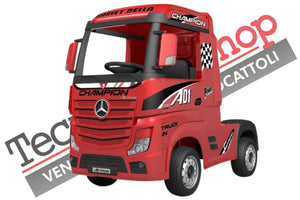 Camion Elettrico Per Bambini Truck MERCEDES ACTROS 12V Porte Apribili-Rosso