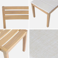 Set di 4 sedie da giardino in legno di acacia con cuscino, beige