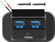 Caricabatteria USB 12V - 12-24V QC3.0 PD3.0 USB carica rapida - Pannello USB 66W con interruttore.