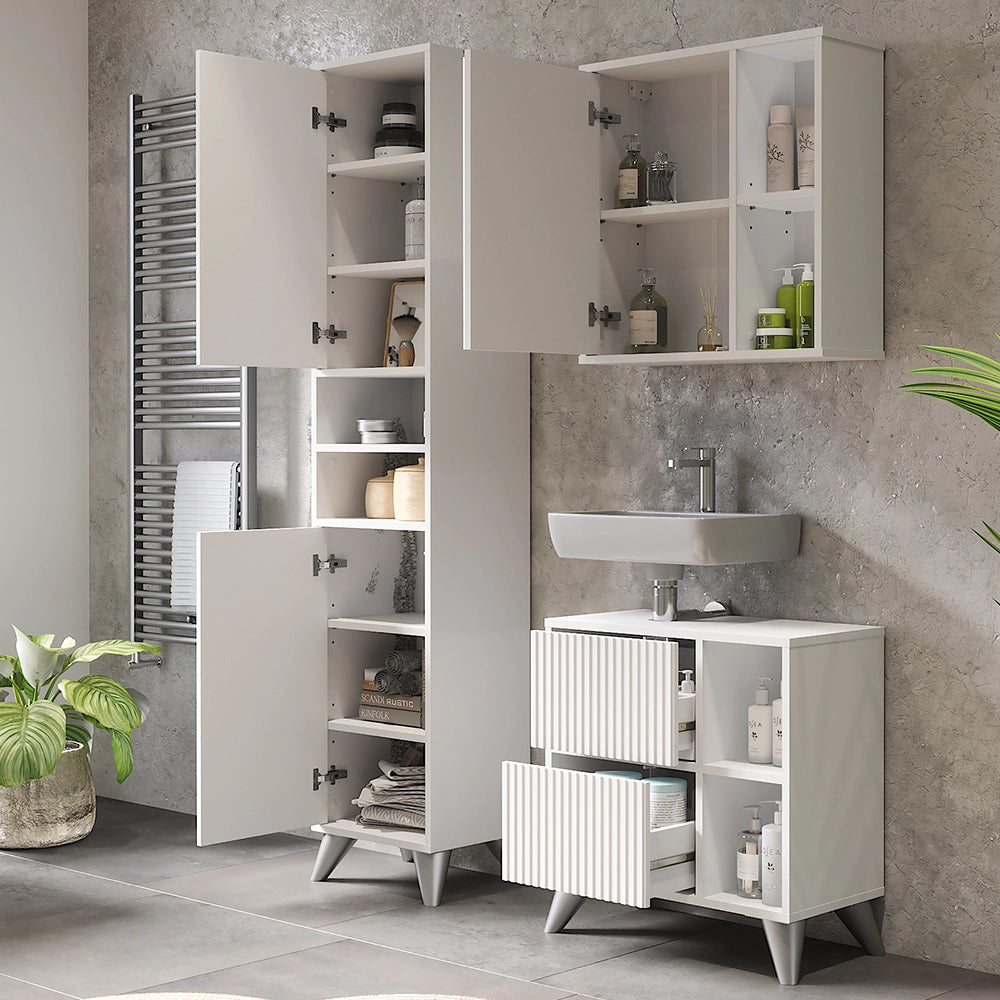 Vicco Set di mobili da bagno Bianco 3 parti