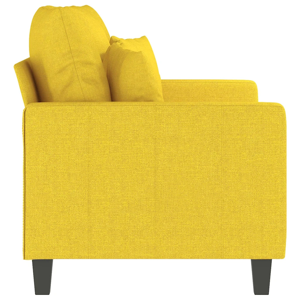Divano a 2 Posti Giallo Chiaro 120 cm in Tessuto 359264