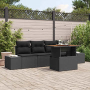 Set da Pranzo per Giardino con cuscino 5 pcs Nero e Marrone 3349897