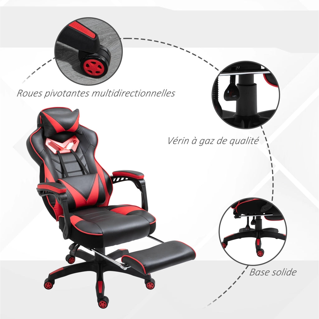 Poltrona da gaming ergonomica ¨C Minimal ¨C nera e rossa