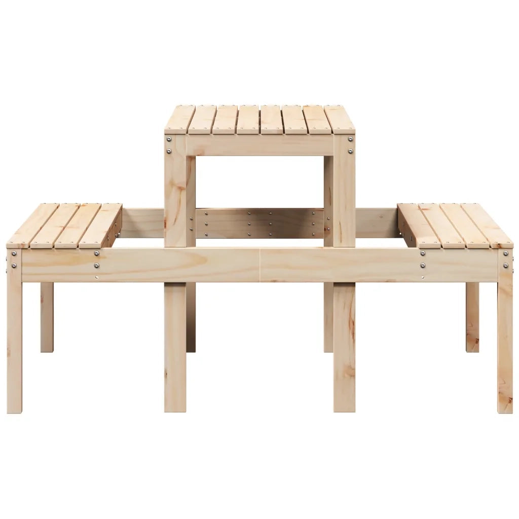 Tavolino da Giardino | Tavolo da Picnic 110x134x75 cm in Legno Massello di Pino