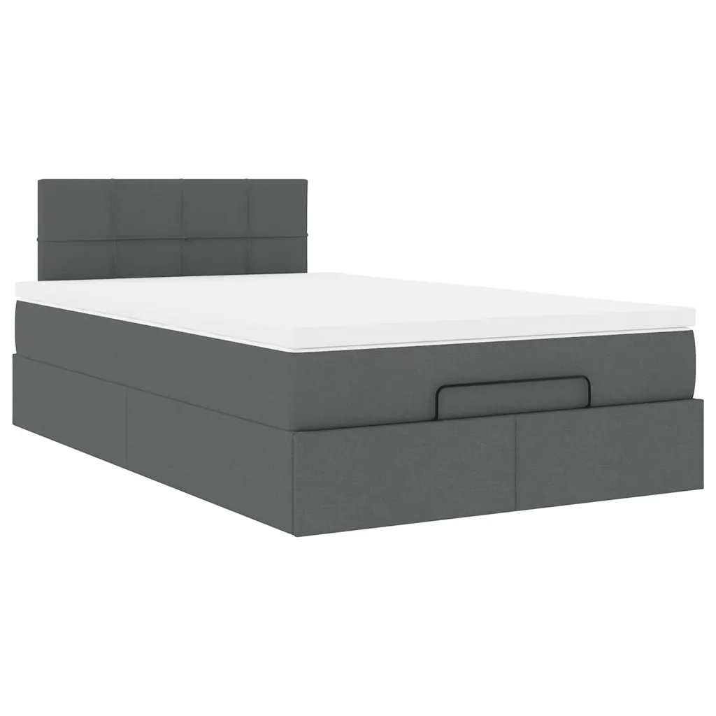 Pouf Letto con Materasso Grigio Scuro 120x190 cm in Tessuto 3311443