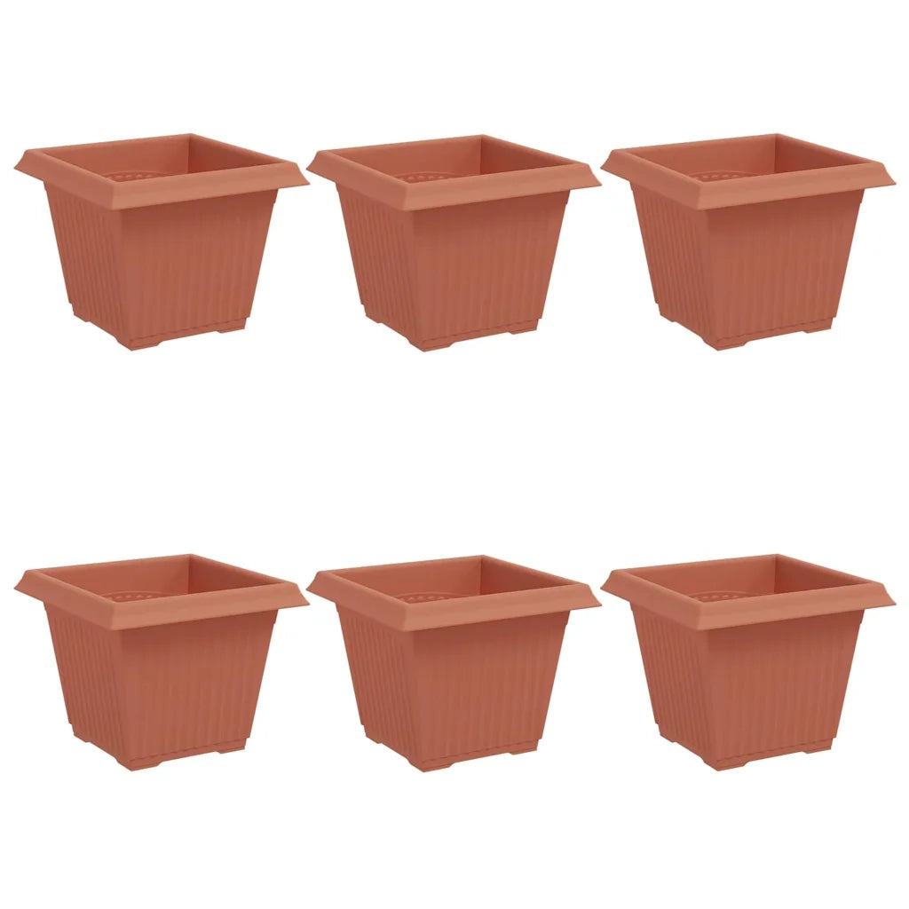 Vaso quadrato per fiori 6 pcs Rosso Mattone 33 x 33 x 26 cm