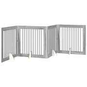 Cancello per cani con supporti 4 pz Grigio Sonoma 100 x 100 cm CFW8842725