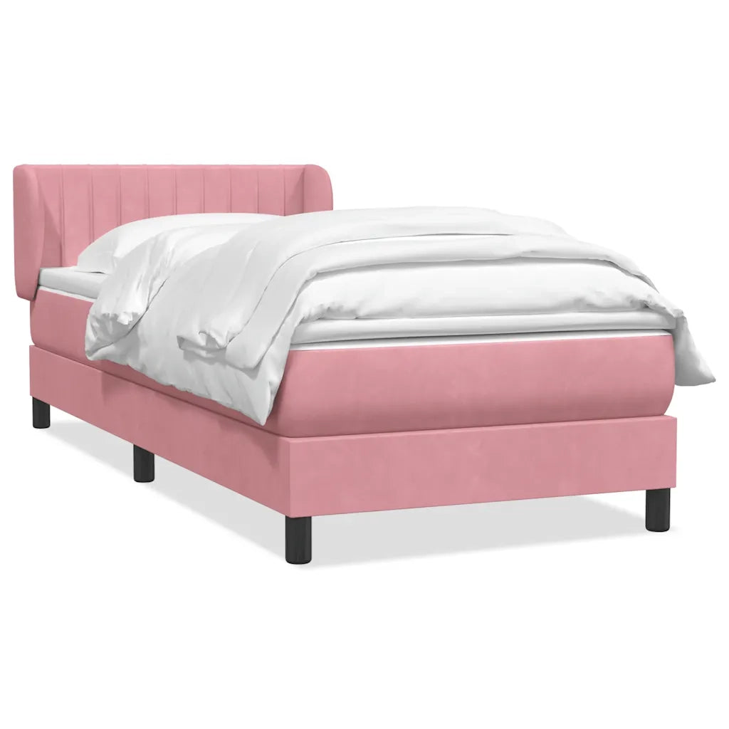 Giroletto a Molle con Materasso Rosa 90x210 cm Velluto