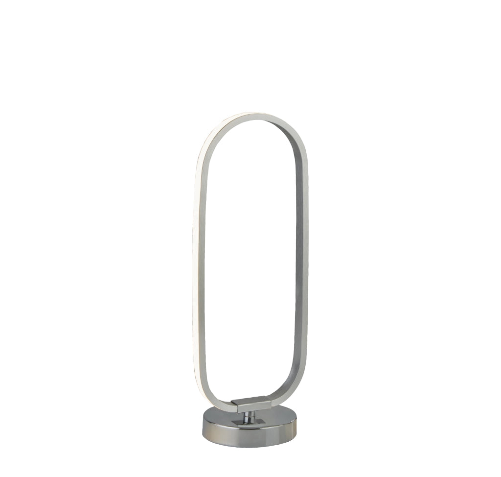 Abatjour Moderno Liner Alluminio Cromo Policarbonato Bianco Led 12W 3000K