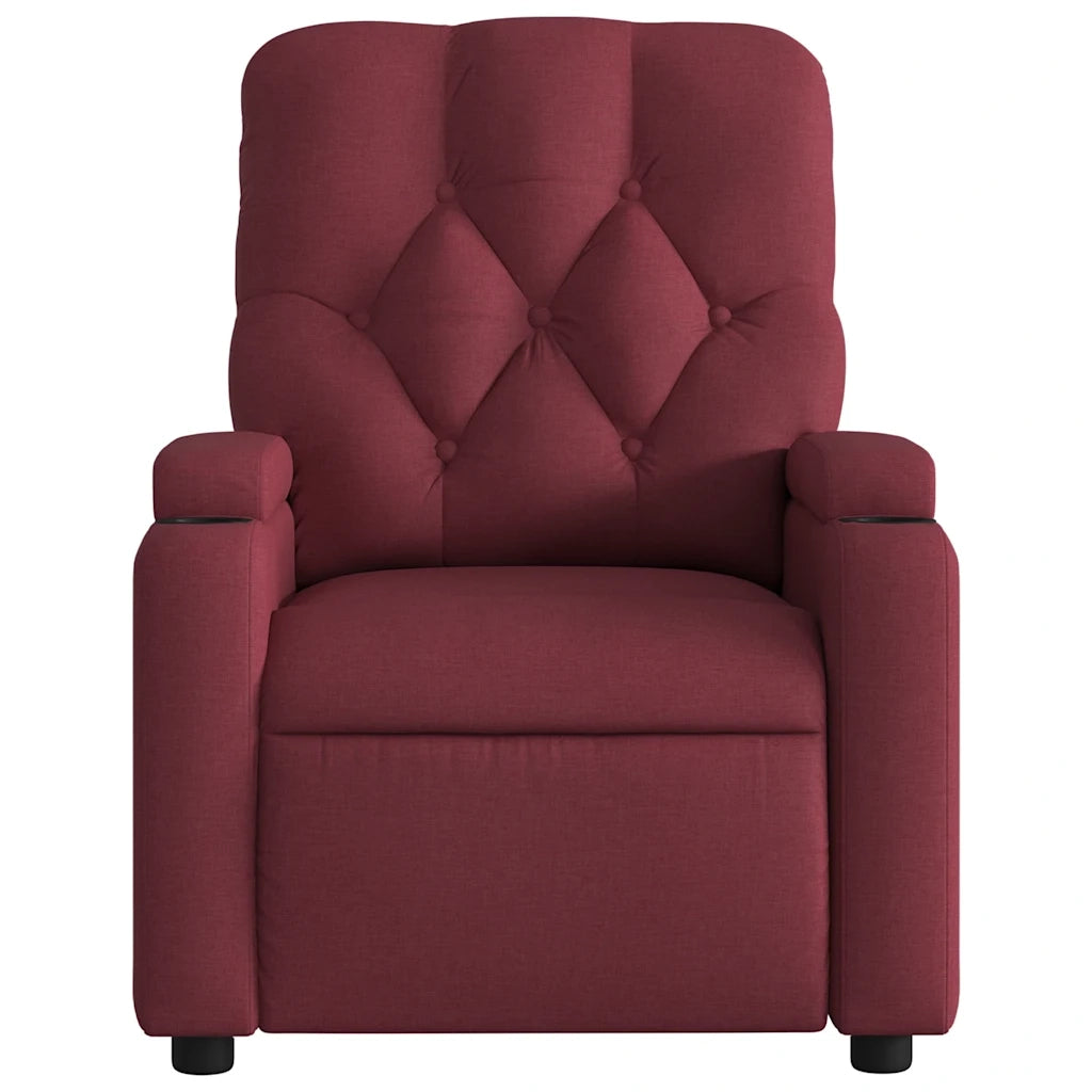 Poltrona | Sedia Relax Elettrica Reclinabile Rosso Vino in Tessuto