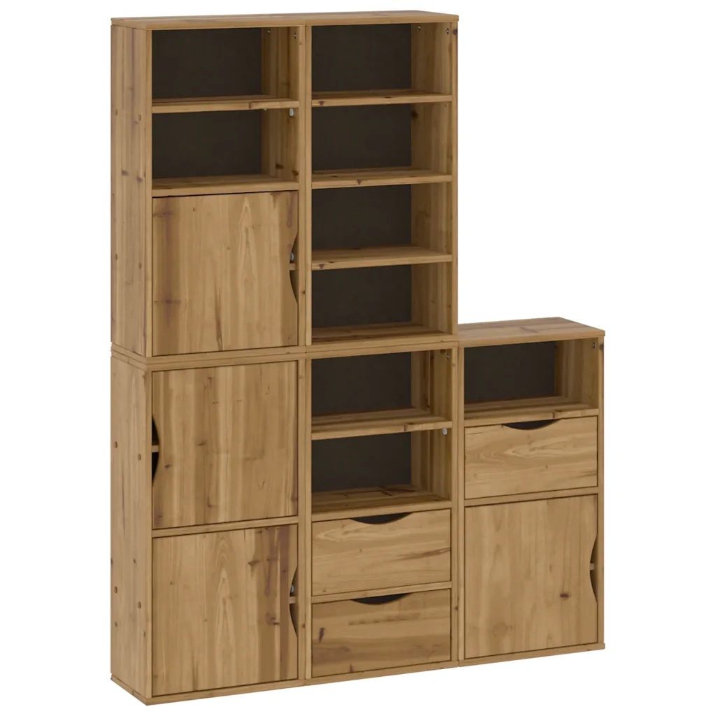 Armadietti Laterali 5 pz ODDA 40x24x79 cm Legno Massello Pino 3365360