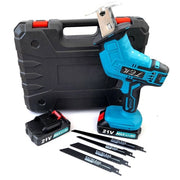 Trade Shop - Sega Seghetto A Gattuccio Batteria Motosega Elettrosega 4 Lame 2 Batterie 21v -