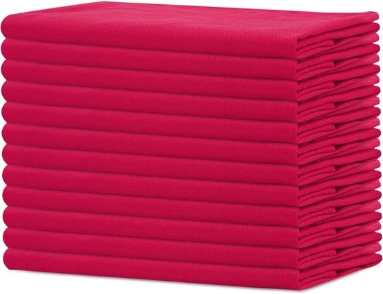 Servette in Coton Duro | Set da 12 | 50x50 cm | Tomatrood | Qualità Alta e Riciclabile