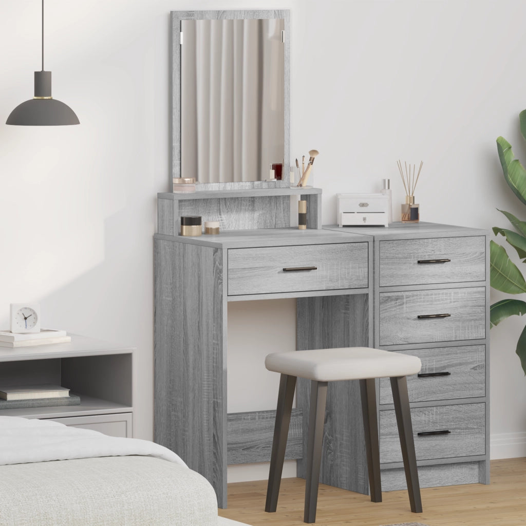 Tavolo da trucco  con cassetti Grigio Sonoma 50x41x140 cm