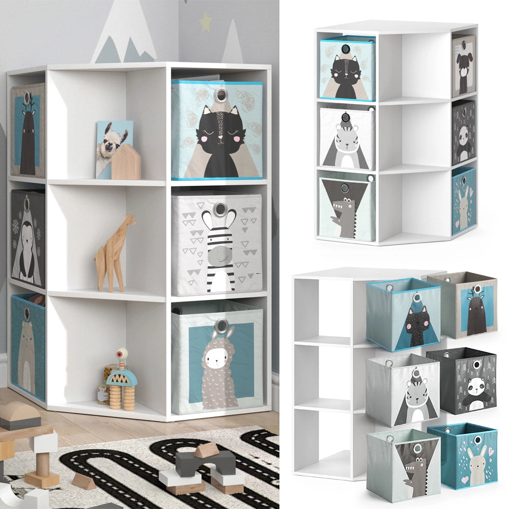 Vicco Libreria bambini Bianco 64 x 107.8 cm con 6 scatole pieghevoli opt.2