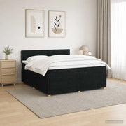 Letto box spring con materasso Nero 180 x 200 cm Tessuto 3452990