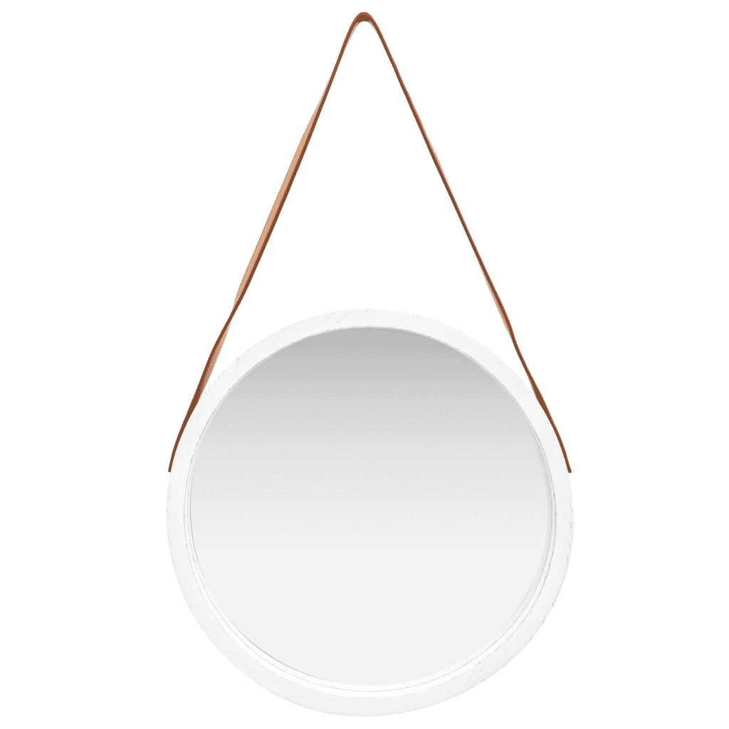 Specchio da Parete | Specchio decorativo con Cinghia 50 cm Bianco