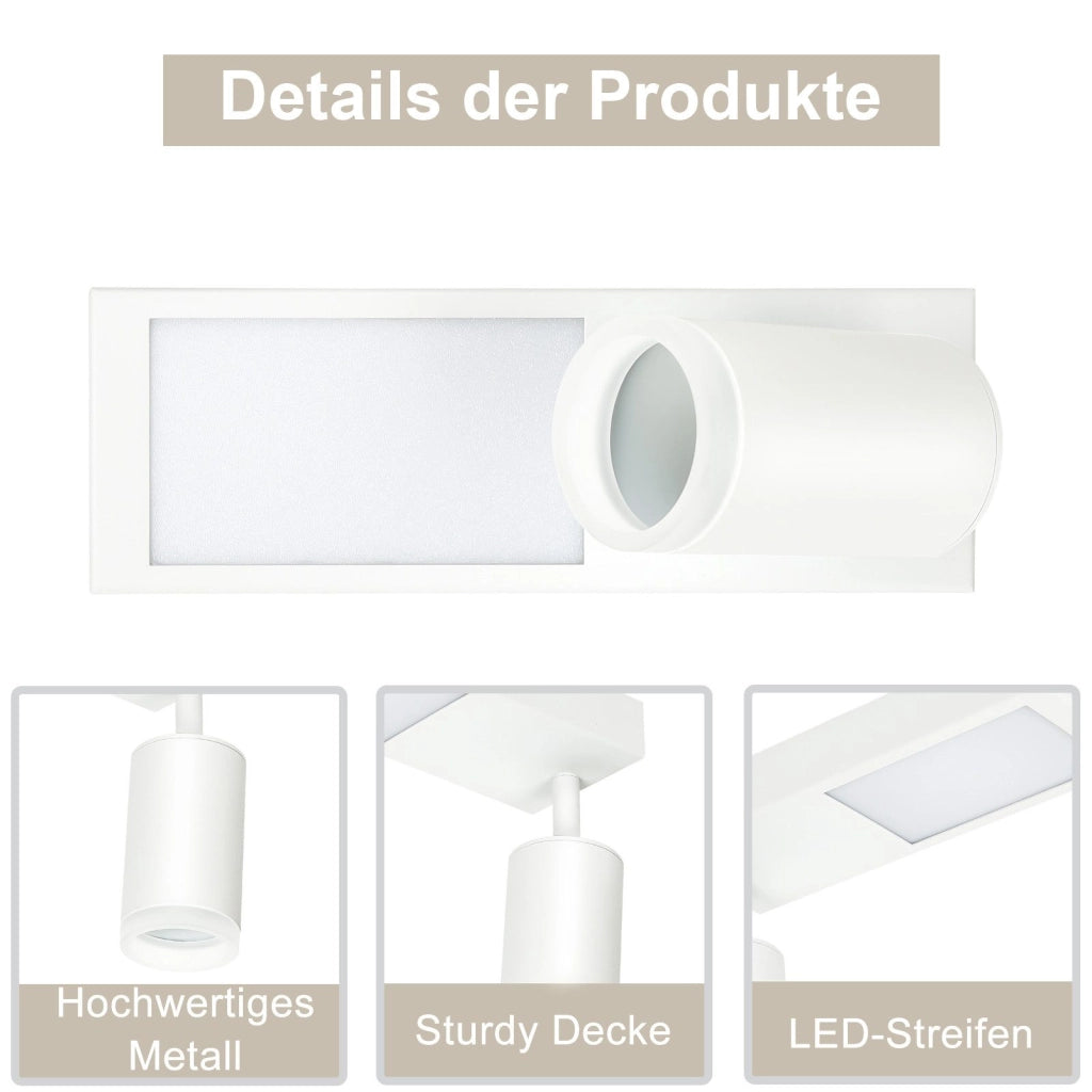 ZMH Faretto da soffitto neri 2 luci legno E14 vintage per soggiorno