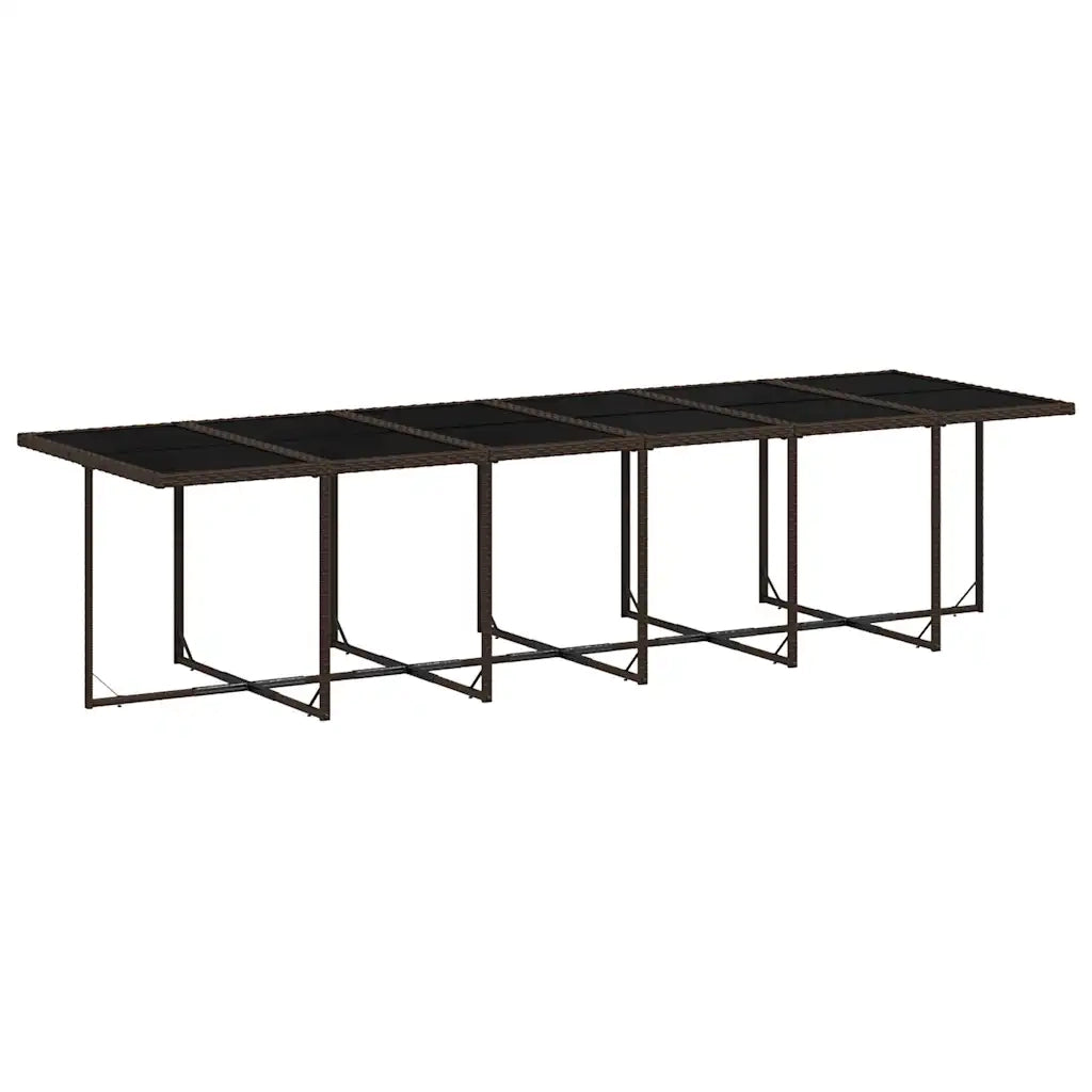 Set da Pranzo da Giardino 17 pz con Cuscini Marrone Polyrattan 3210885