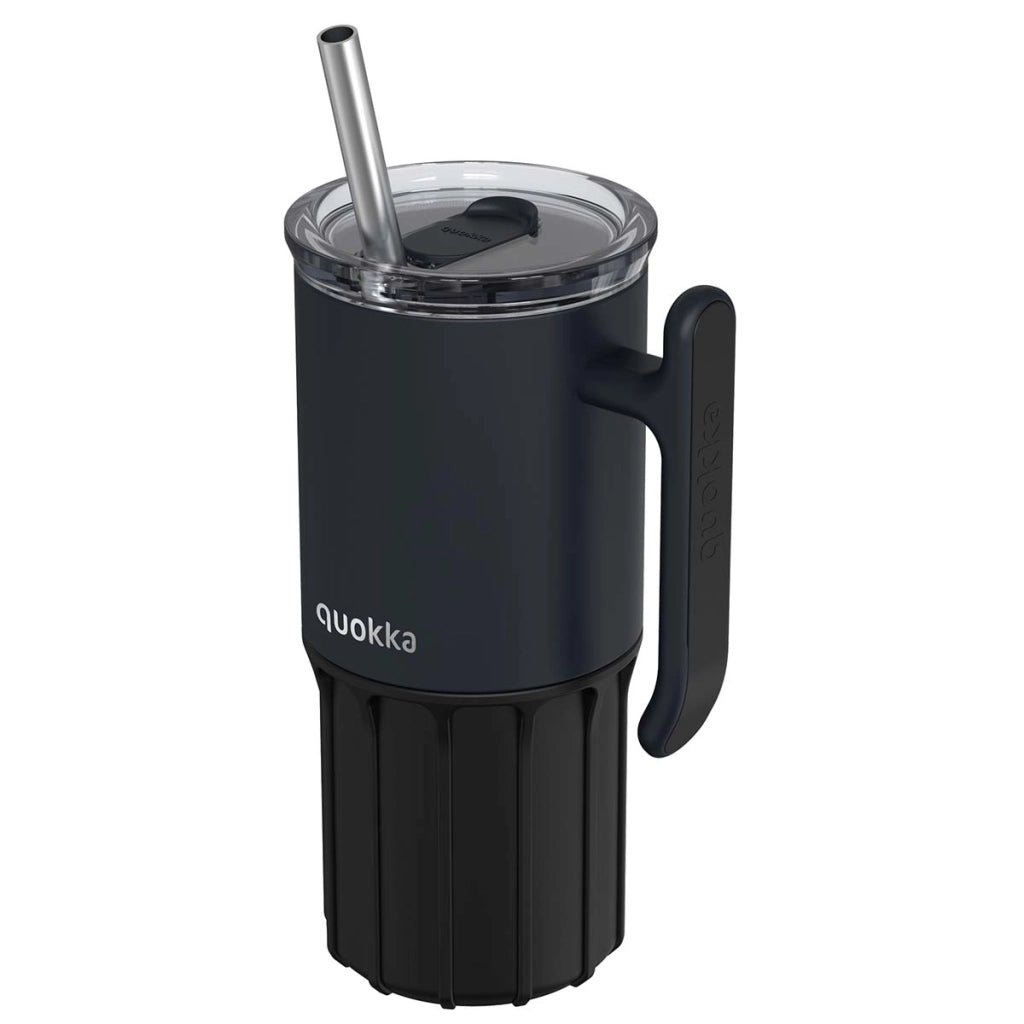 Bottiglia Termica 720ml Modello Umi con Cannuccia Integrata e Maniglia Nero Quokka