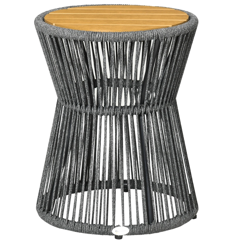 Tavolino da giardino in polyrattan ¨C zephmum ¨C 39x39x49 cm, nero + naturale