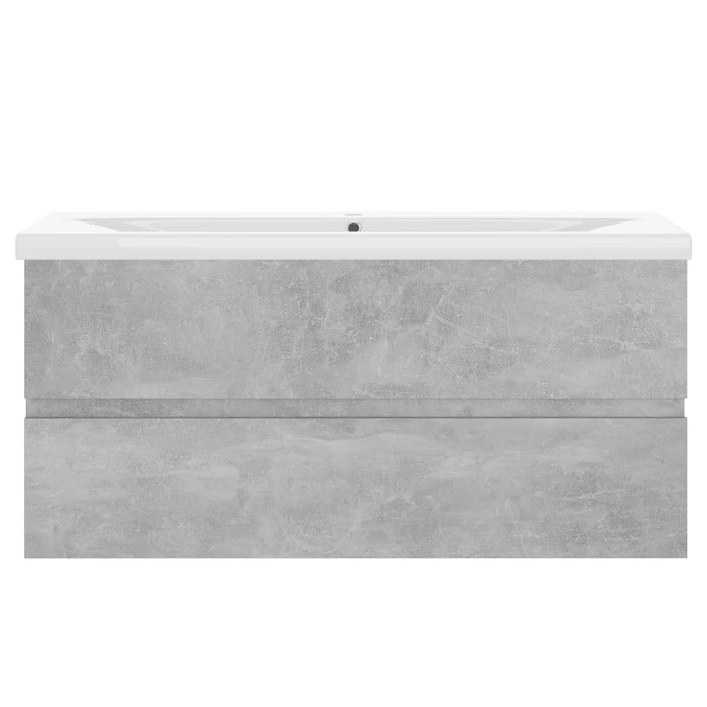 Mobile con Lavabo Integrato Grigio Cemento in Legno Multistrato 3071571