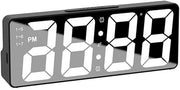 Alarme Digitale Alarme con Display LED con 4 Livelli di Brillantezza - Data - 12/24 Ore - Funzione Snooze e DST - Orologio Digitale con Grande Display LED - Ora Portatile con Alimentazione C a Cavo