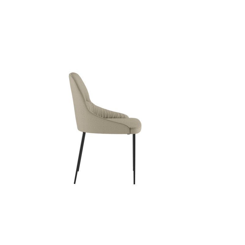 Sedia rivestita in tessuto easy-clean Gambe in metallo verniciato Nero Ginevra 54cm X 63cm H 89cm Stones