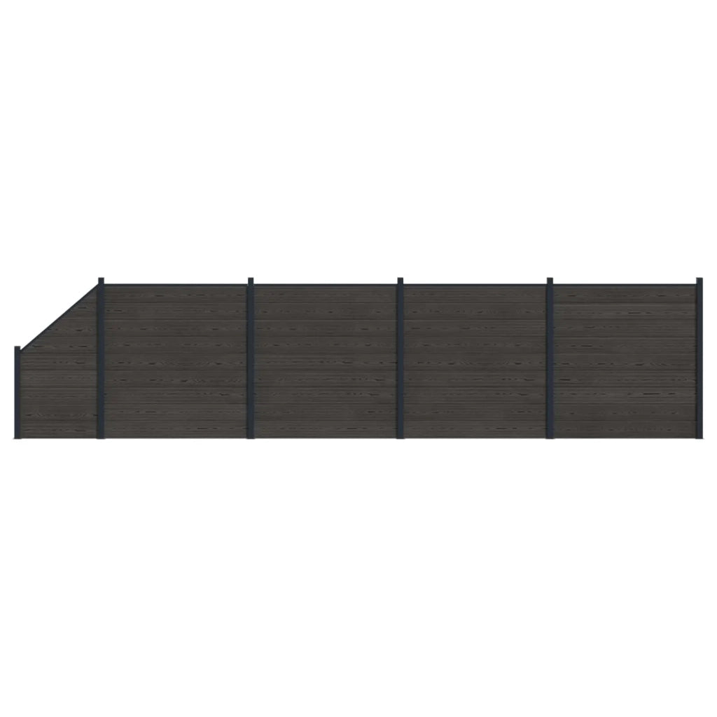 Pannello di Recinzione 5 pcs WPC e Alluminio Nero 3429423