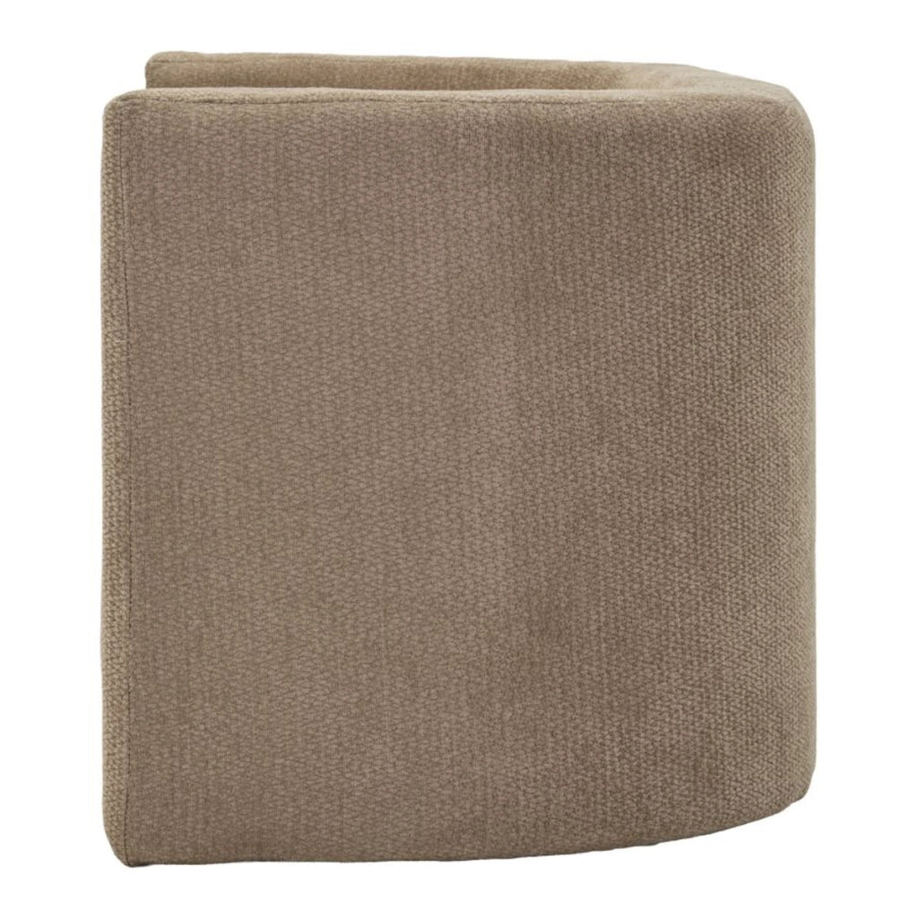 Panca dal design nordico con struttura in MDF e seduta imbottita beige