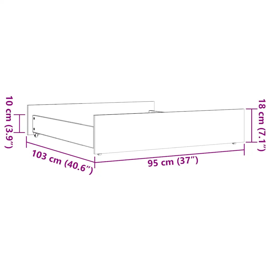 Cassetti per Letto 2 pz Marrone Cera in Legno Massello di Pino CFW1973604