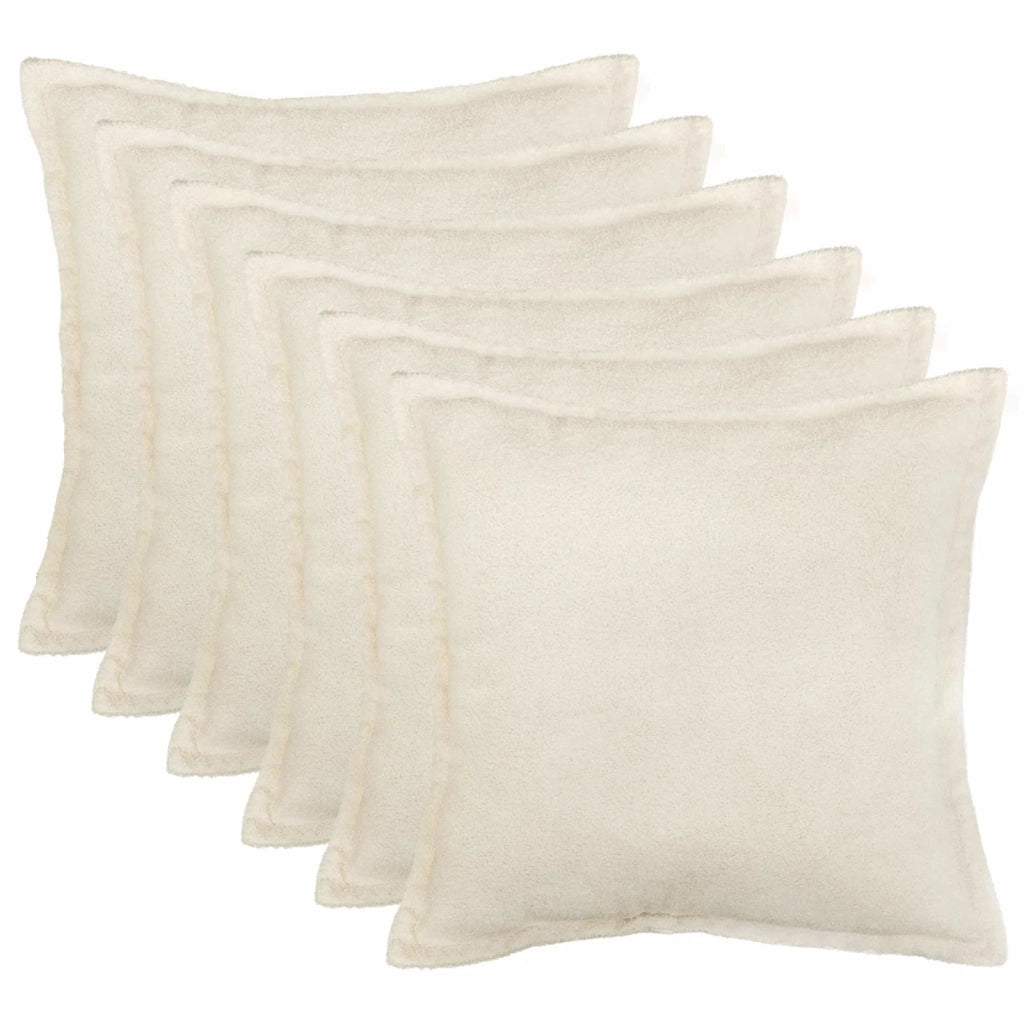 Federa 6 pcs HOUTEN Crema 45 x 45 cm Bouclé 918665