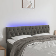 Testiera a LED-Testata con LED Grigio Scuro 144x7x78/88 cm in Velluto