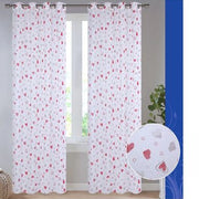 Trade Shop - Tenda Dorotea Cuori Pannello Singolo 8 Borchie Porta Finestra Bastone 140x280 Cm -
