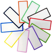 Set di 30 strisce adesive magnetiche descrittabili, 10 colori, pannelli magnetici riciclabili e lavabili, etichette magnetiche colorate per lavagne, frigoriferi, scuole e uffici, misura 8×3,5 cm