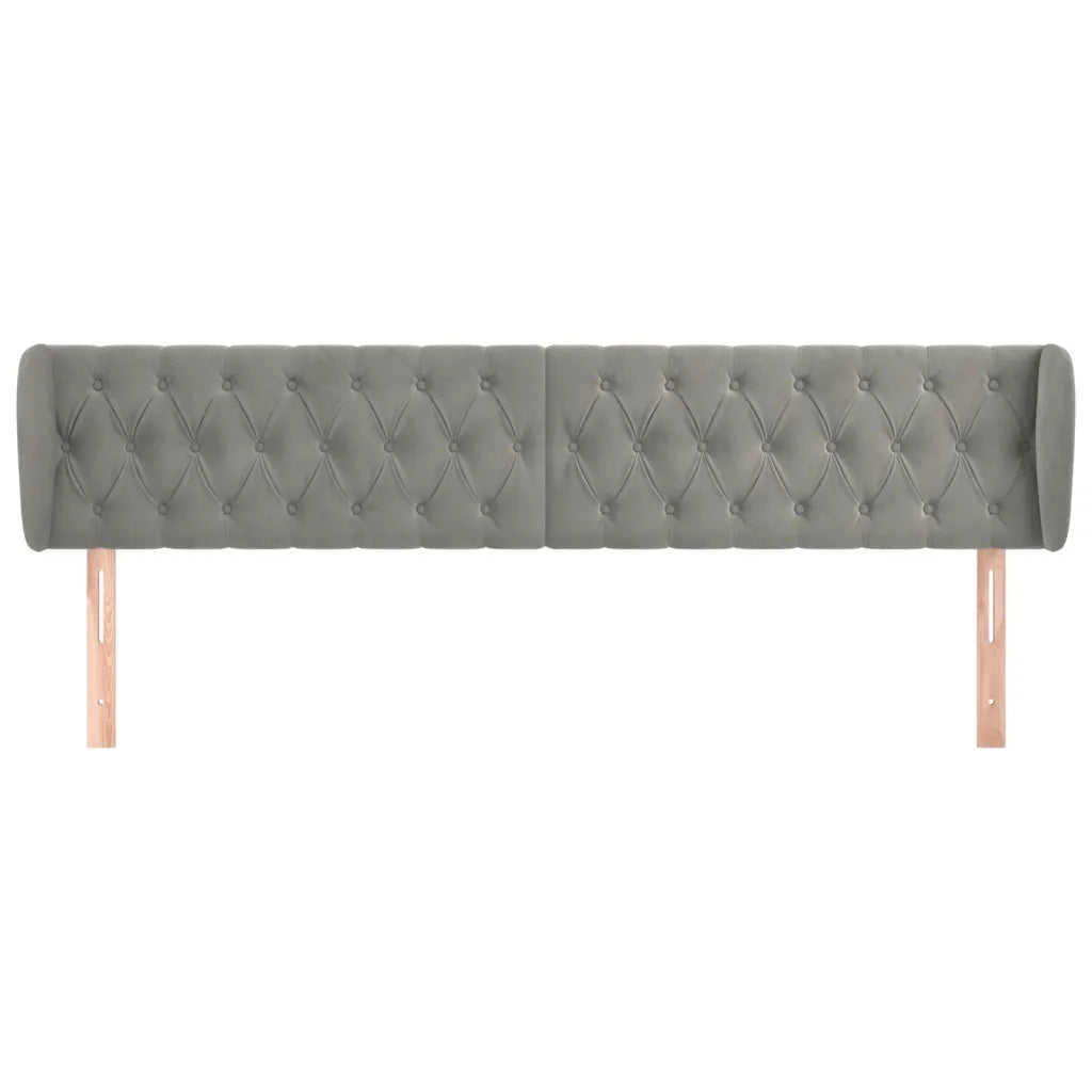 Testiera ad Orecchio Grigio Chiaro 203x23x78/88 cm in Velluto cod mxl 51063
