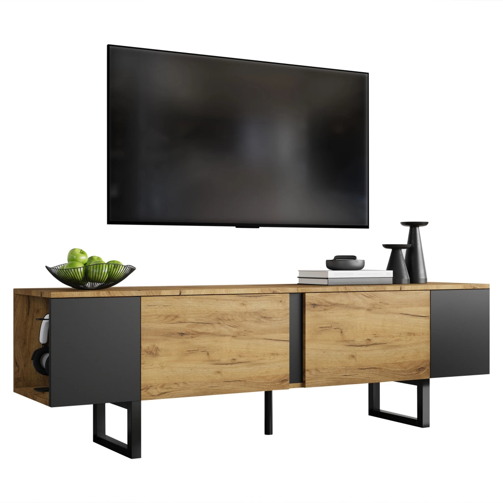 Mobile TV Lowboard ¨C MINIMAL ¨C Rovere/Bianco, 2 Ante, 180x40x55 cm
