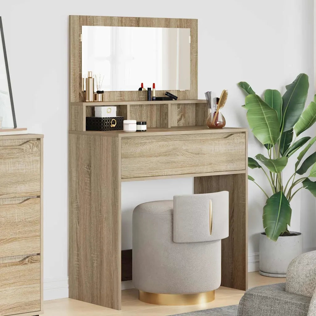 Toeletta | Tavoli da Trucco per Camera da Letto con cassetto Rovere Sonoma