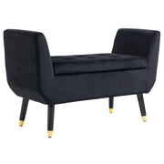 Divanetto con cassetti e braccioli in velluto ¨C zephmum ¨C Nero 107x42x65 cm