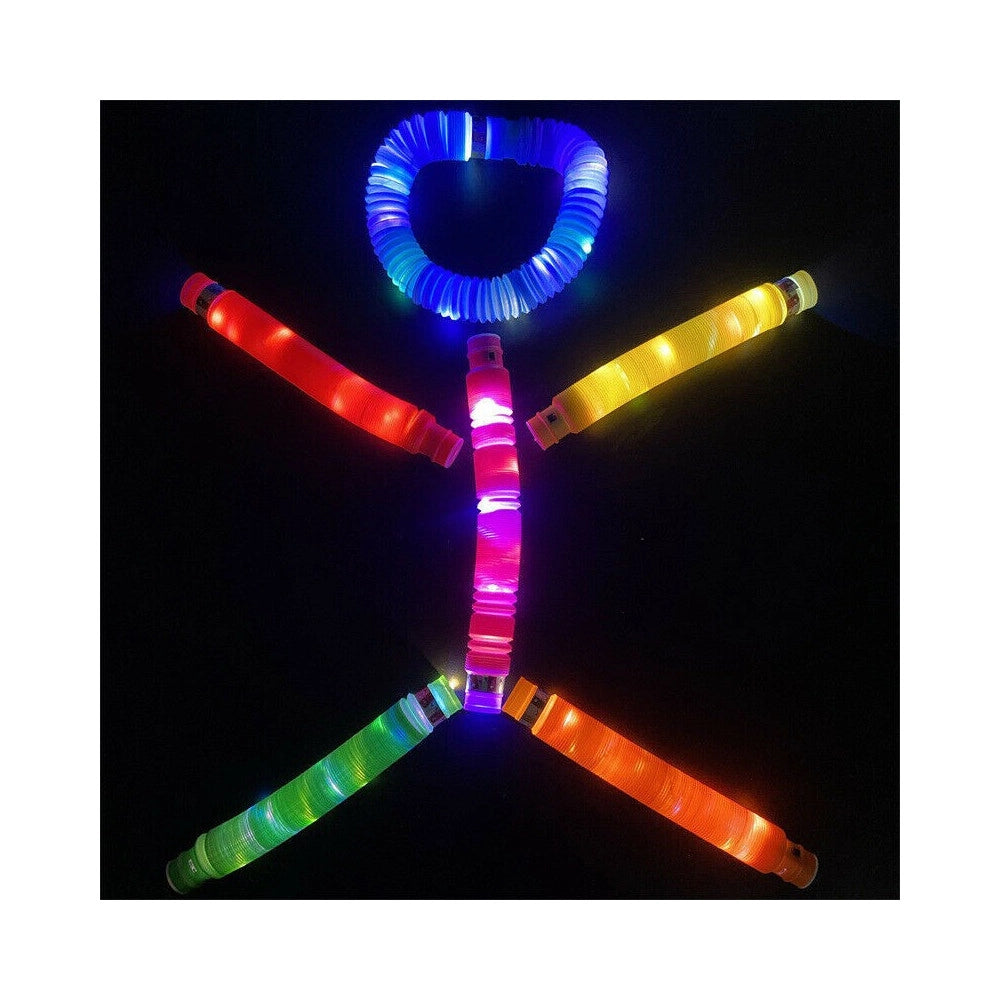 Trade Shop - Tubo Luminoso A Led Pop Antistress Giocattolo Sensoriale Per Bambini Stretch -      -4 Pezzi -