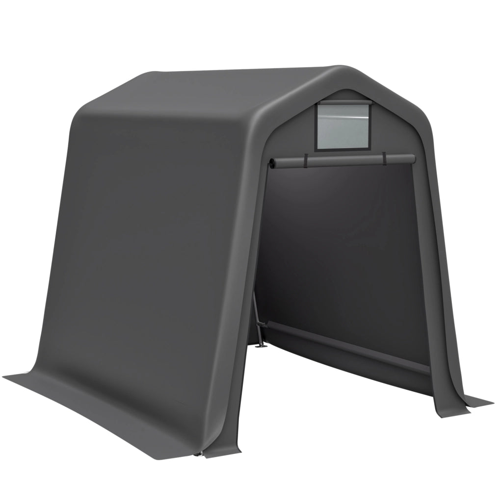 Capanno da esterno 245x183x217 cm grigio in PE impermeabile e ferro