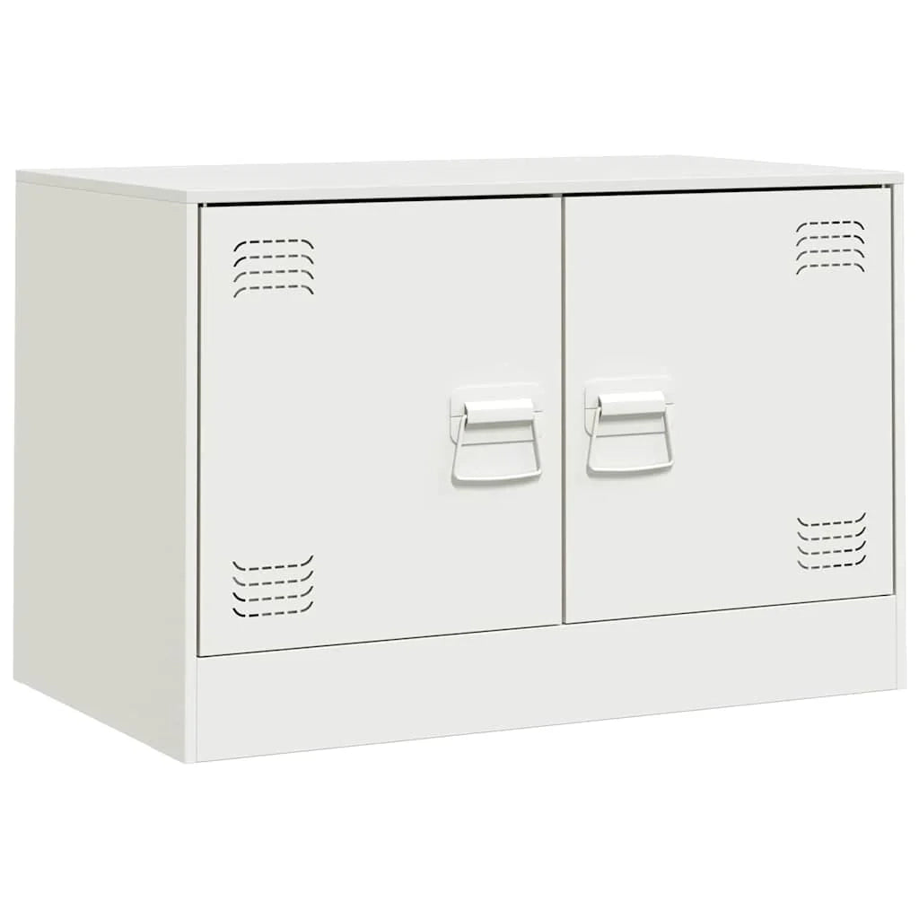 Mobile TV multimediale scaffale TV mobile TV sala da pranzo soggiorno camera da letto 67 x 39 x 44 cm acciaio bianco 02_0026144