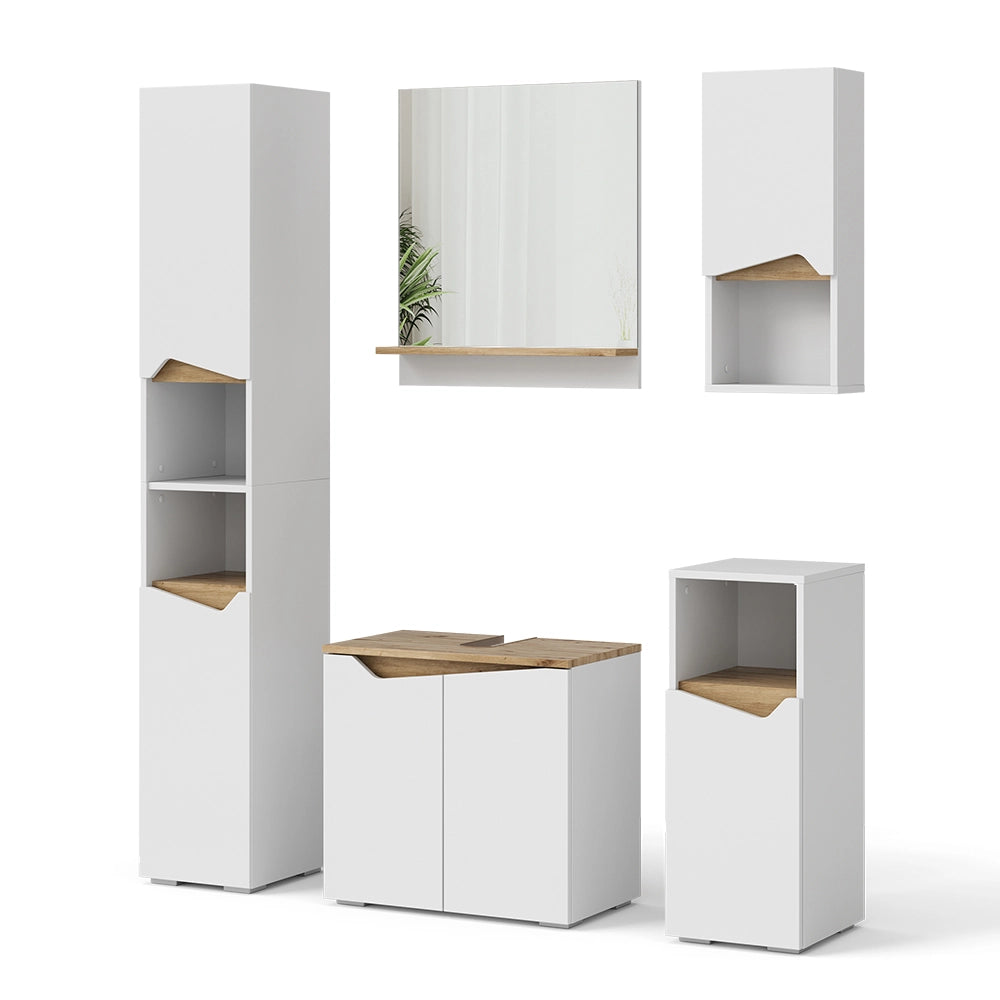 Vicco Set di mobili da bagno Bianco 5 parti