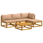 Set di divani 5 pz Naturale Legno di Acacia Massello 3417278