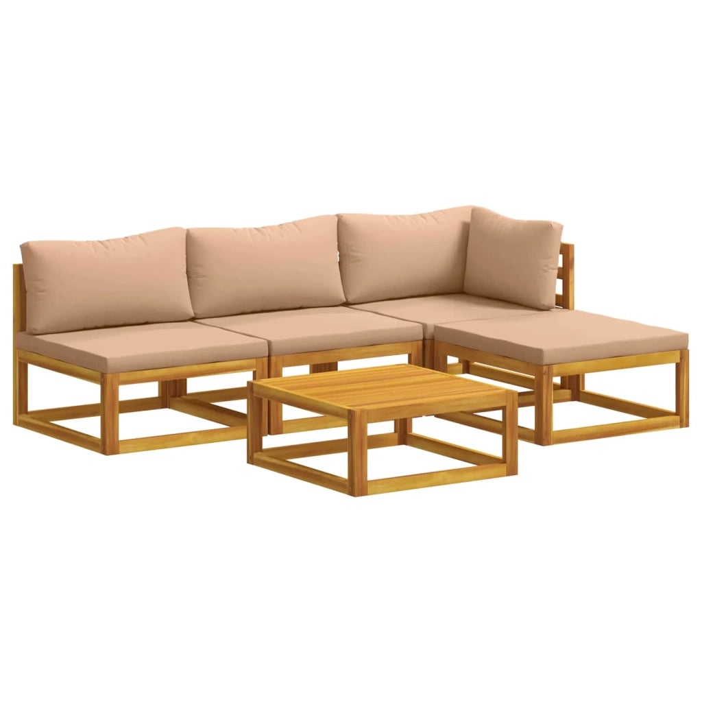 Set di divani 5 pz Naturale Legno di Acacia Massello 3417278