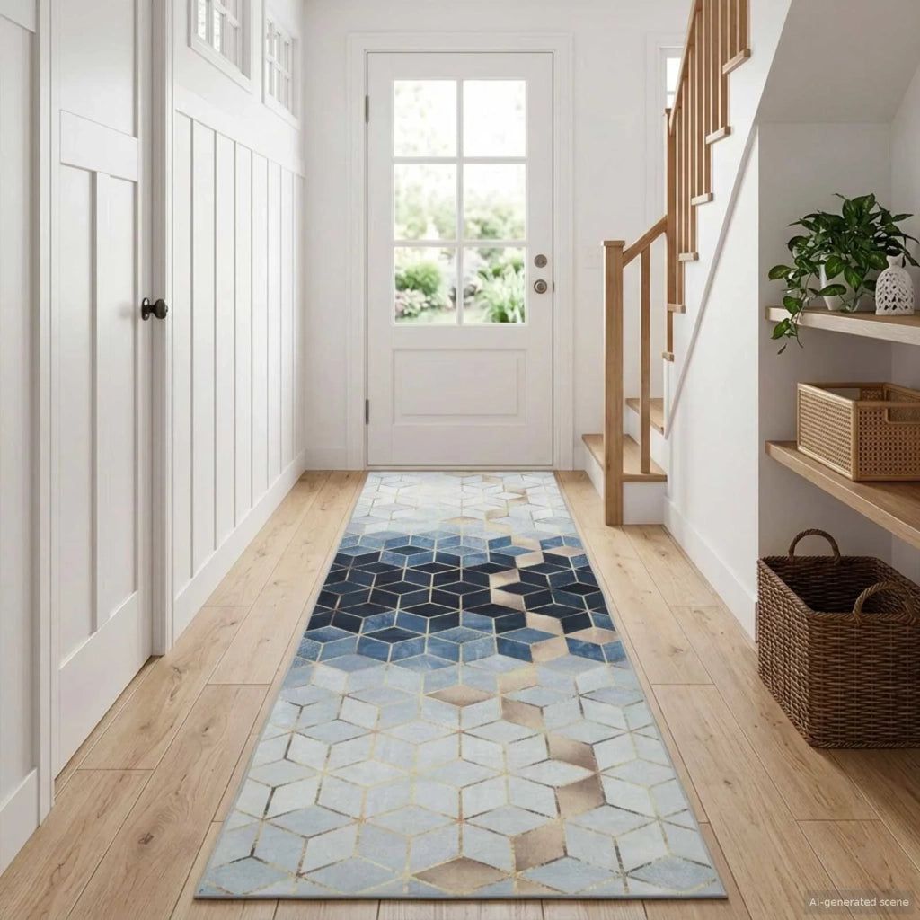 Runner Tappeto LESAKA Argento 100 x 450 cm Velluto diamante 42045334