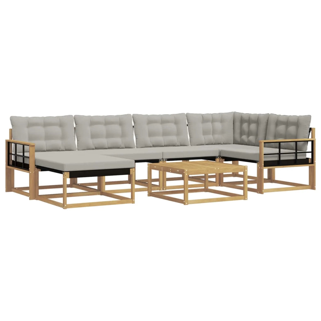 Set di divani da esterno 7 pcs Bianco e Grigio Chiaro 3388881