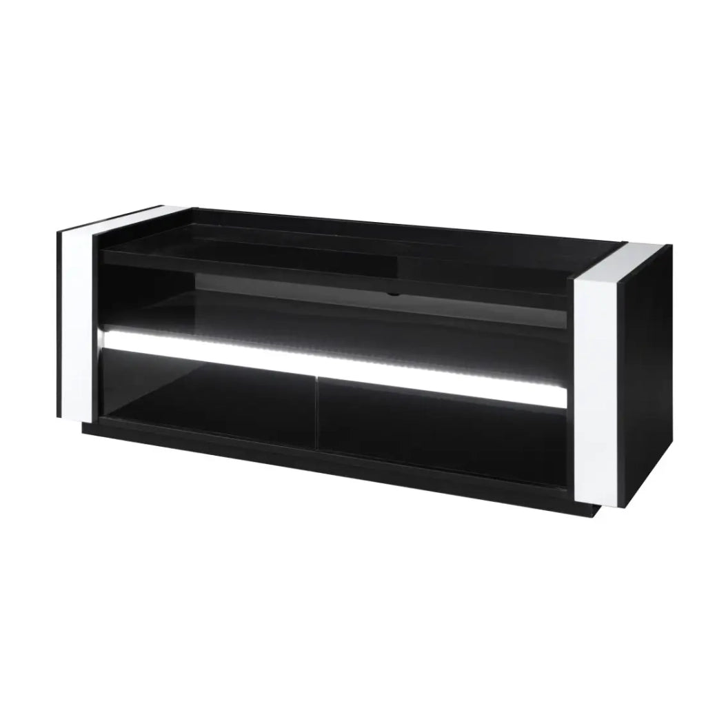 Mobile TV LINA nero e bianco con LED – 143 x 50 x 52 cm