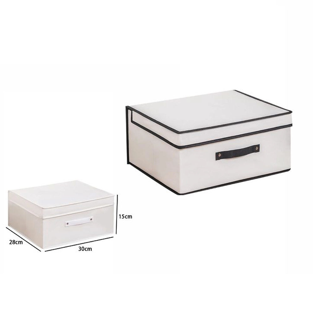 Trade Shop - Box Scatola Salvaspazio Armadio Contenitore Porta Oggetti Organizer 30x28x15 Cm -