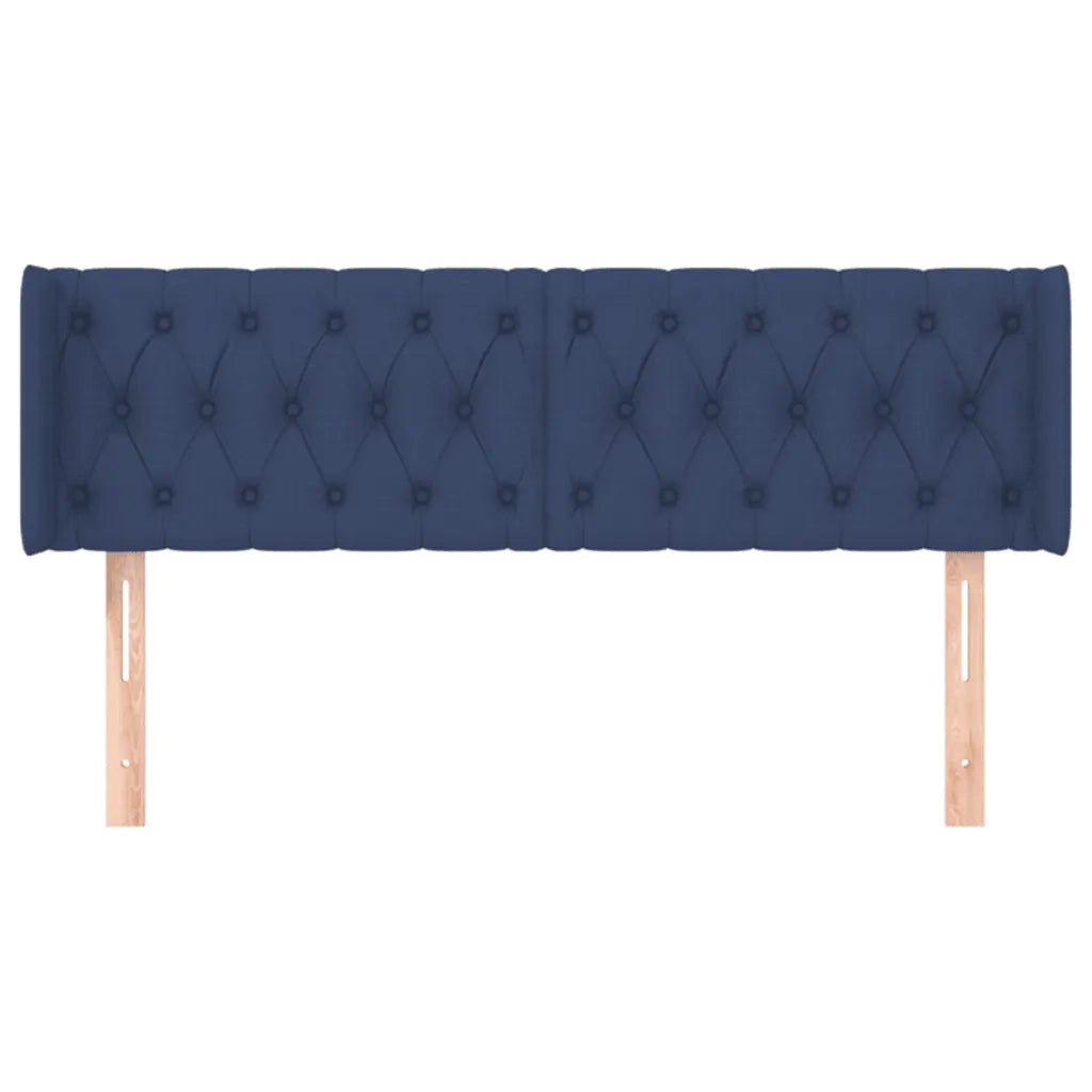 Testiera | Testata ad Orecchio Blu 147x16x78/88cm in Tessuto